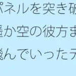 パネルを突き破り遥か空の彼方まで飛んでいったデジタル時計の短針
