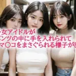 美少女アイドルがパンツの中に手を入れられてマ〇コをまさぐられる様子が流出